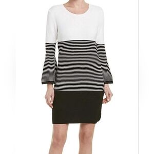 Jack by BB Dakota Monochrome Striped Long Sleeve Dress